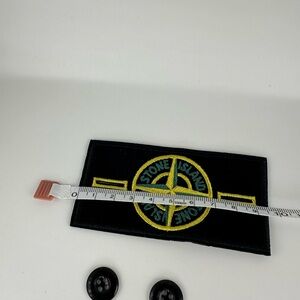 Stone Island Black Patch with Yellow and Green Logo